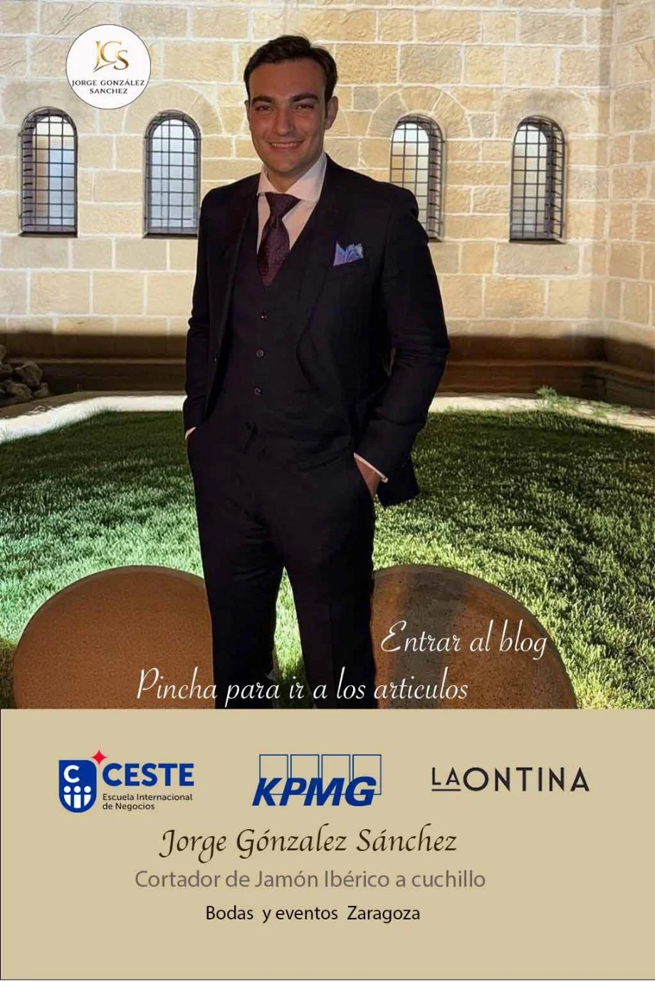 Jorge González Sánchez (JGS), cortador de jamón en Zaragoza. Pincha para leer artículos